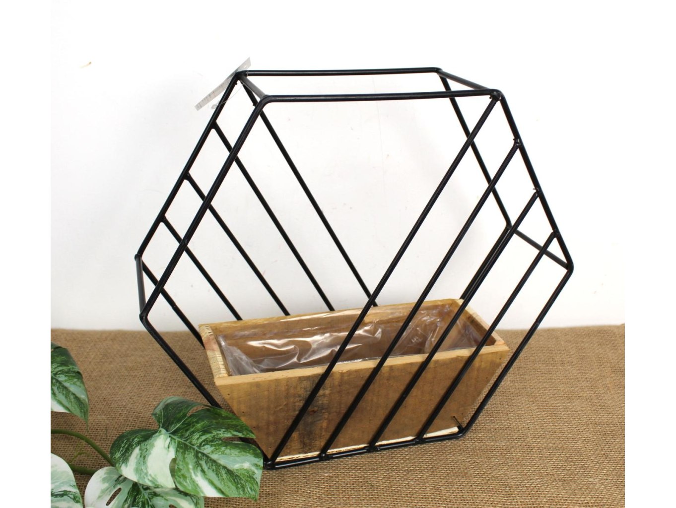 OSŁONKA DRAWNIANO-METALOWA LOFT SZEŚCIOKĄT 31x36x11