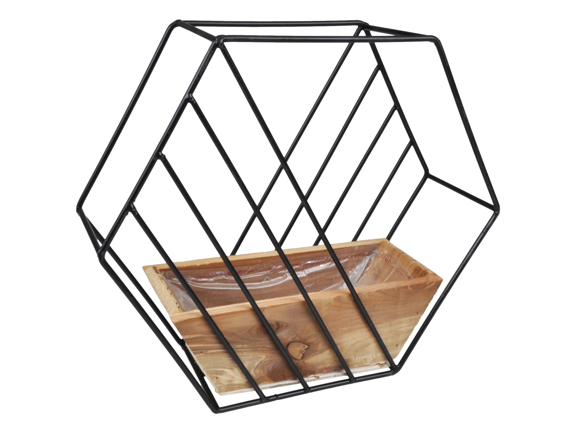 OSŁONKA DRAWNIANO-METALOWA LOFT SZEŚCIOKĄT 31x36x11