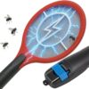 ŁAPKA NA MUCHY ELEKTRYCZNA NA AKUMULATOR DO GNIAZDKA - czerwony