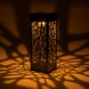 LAMPA OGRODOWA SOLARNA AŻUROWA - ciepły biały