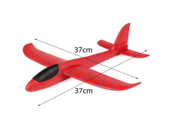 SAMOLOT ZABAWKA STYROPIANOWY SZYBOWIEC RZUTKA 37 CM - czerwony