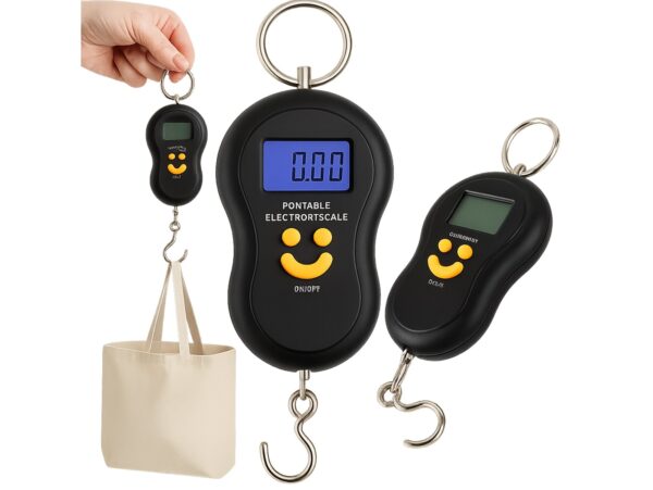 WAGA HAKOWA BAGAŻ, RYBY LCD - czarny
