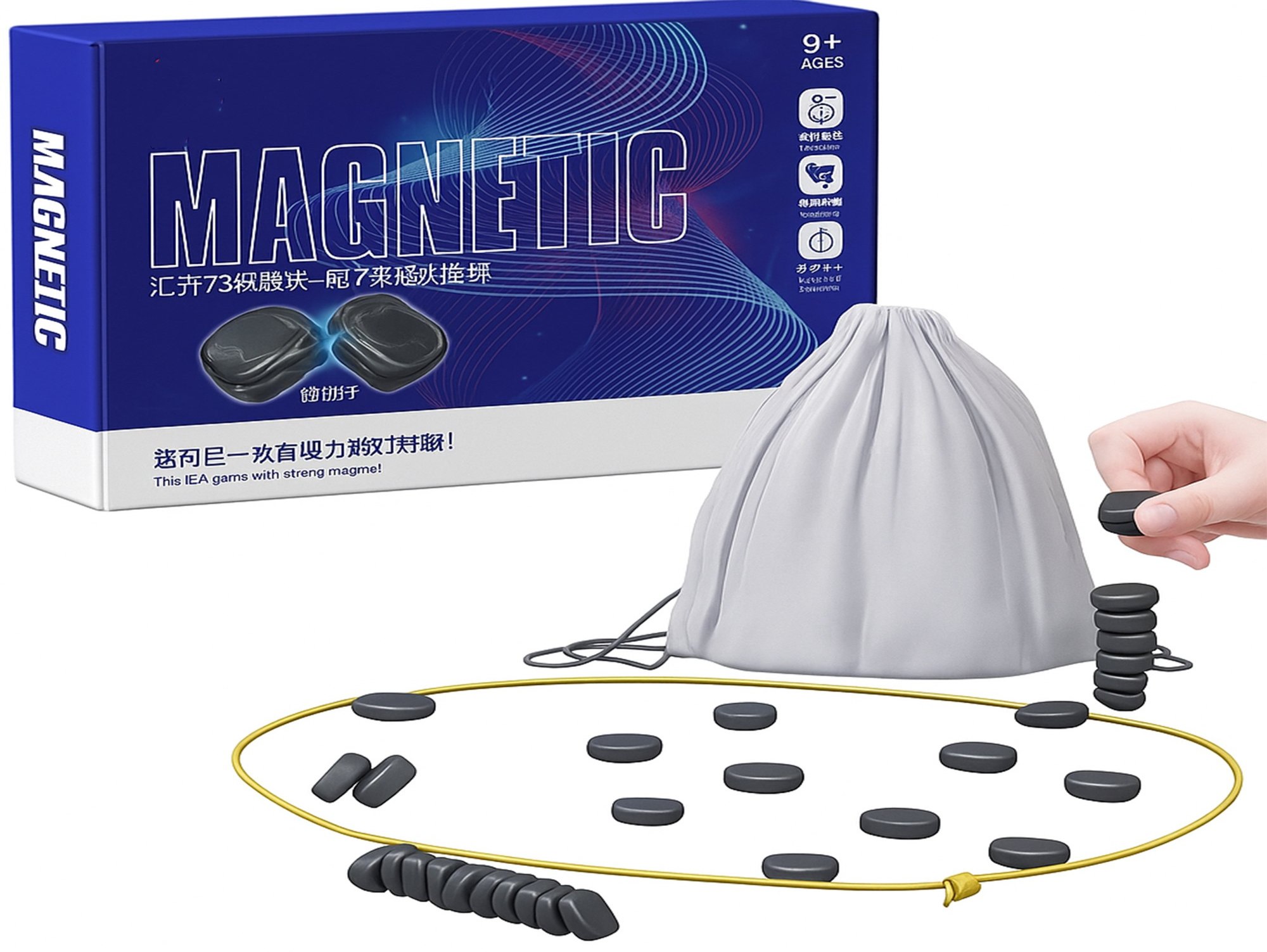 KAMIENIE KAMYCZKI SZACHY MAGNETYCZNE GRA 20 KAMYCZKÓW