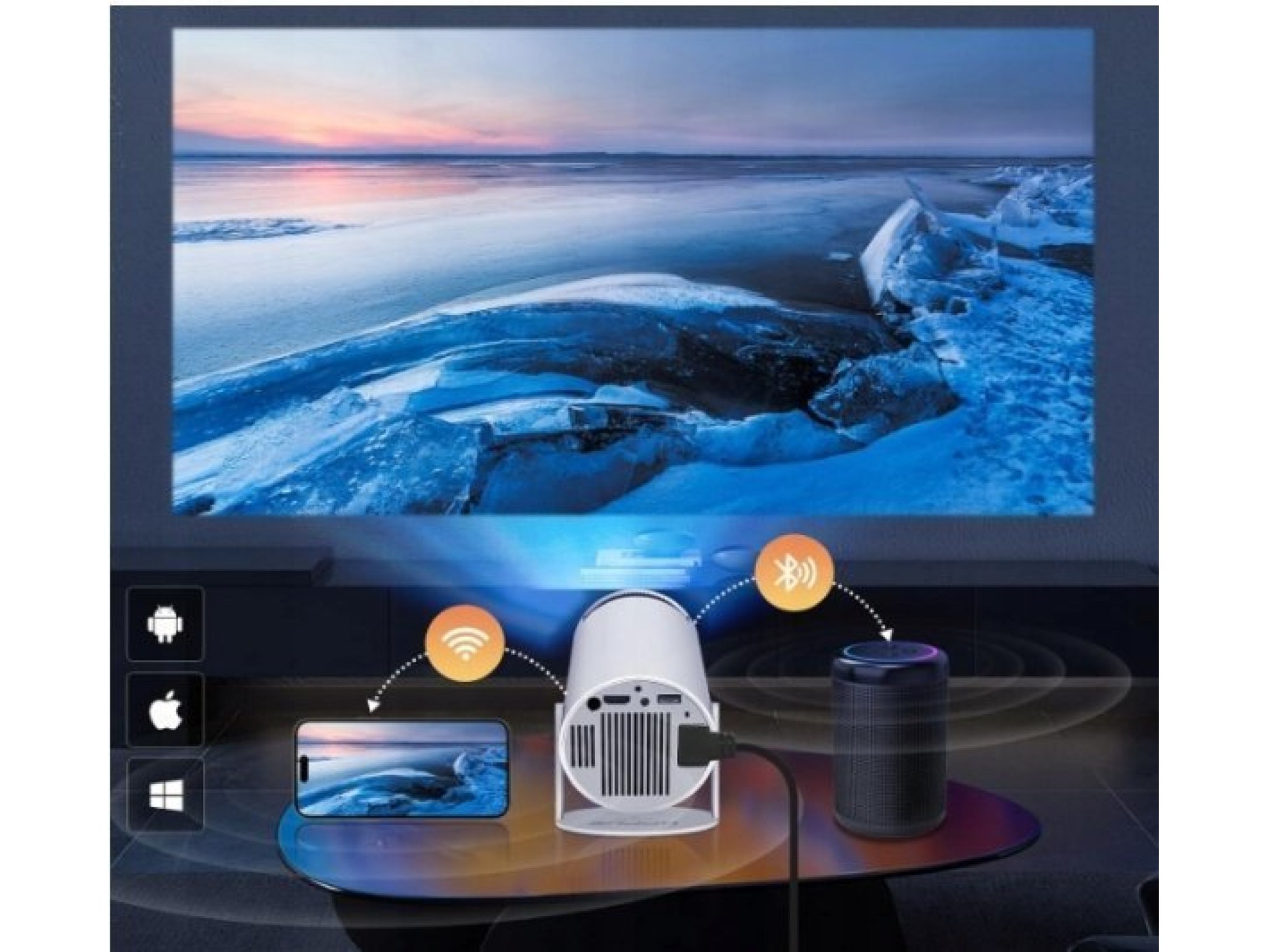 ASATO PROJEKTOR SMART MINI HD 720p 4K
