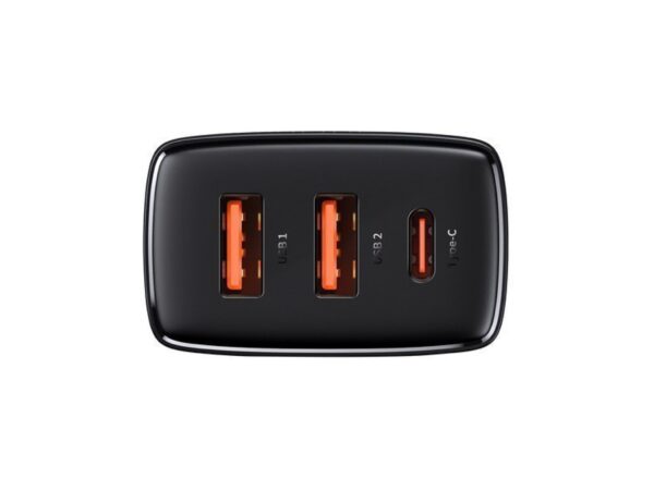 BASEUS ŁADOWARKA SIECIOWA USB-C 2X USB-A 30W PD QC3.0 3705 UNIWERSALNA CCXJ-E01
