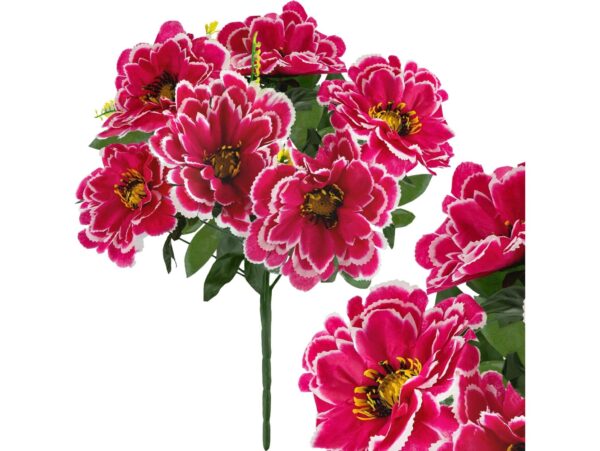 CHRYZANTEMA BUKIET 6 KWIATÓW 55cm - biało-ciemnoróżowy
