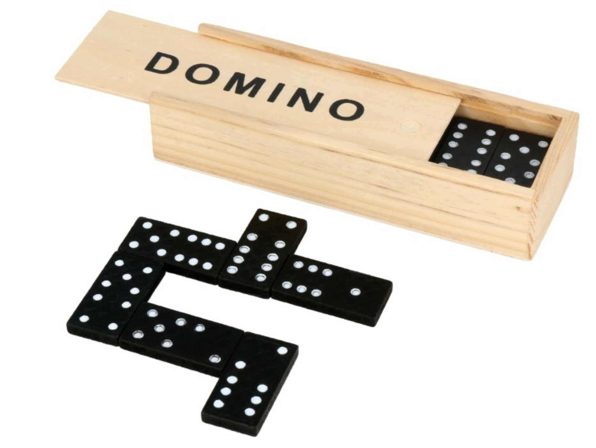 DOMINO 28 X DREWNIANE KLOCKI GRA RODZINNA PUDEŁKO