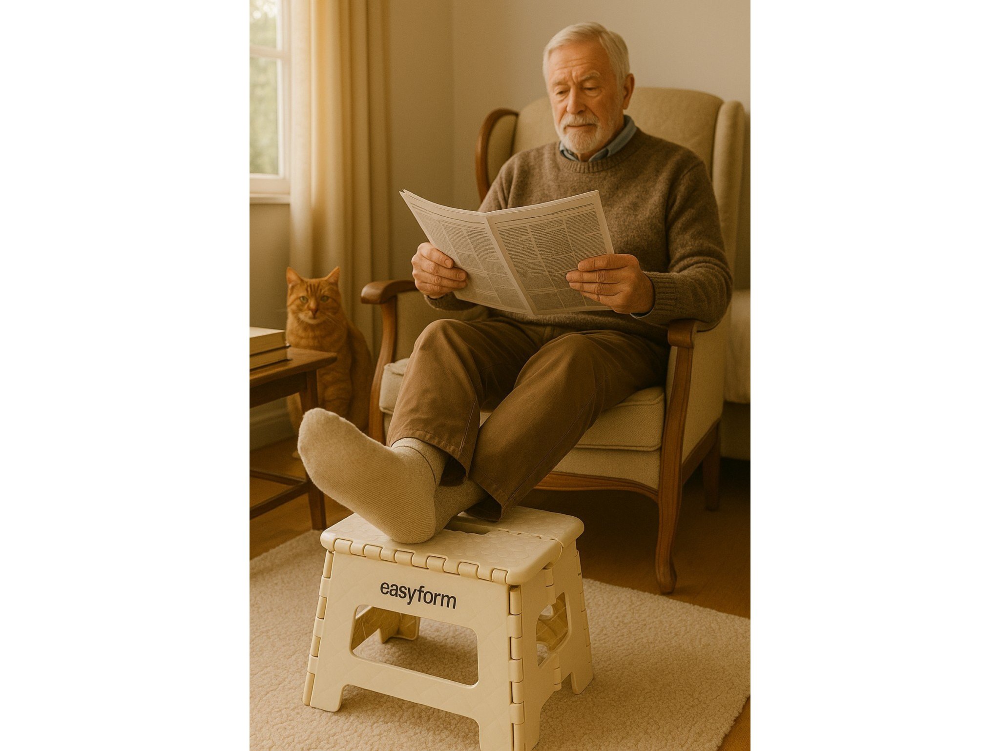 EASYFORM TABORET STOŁEK SKŁADANY 22CM - beżowy