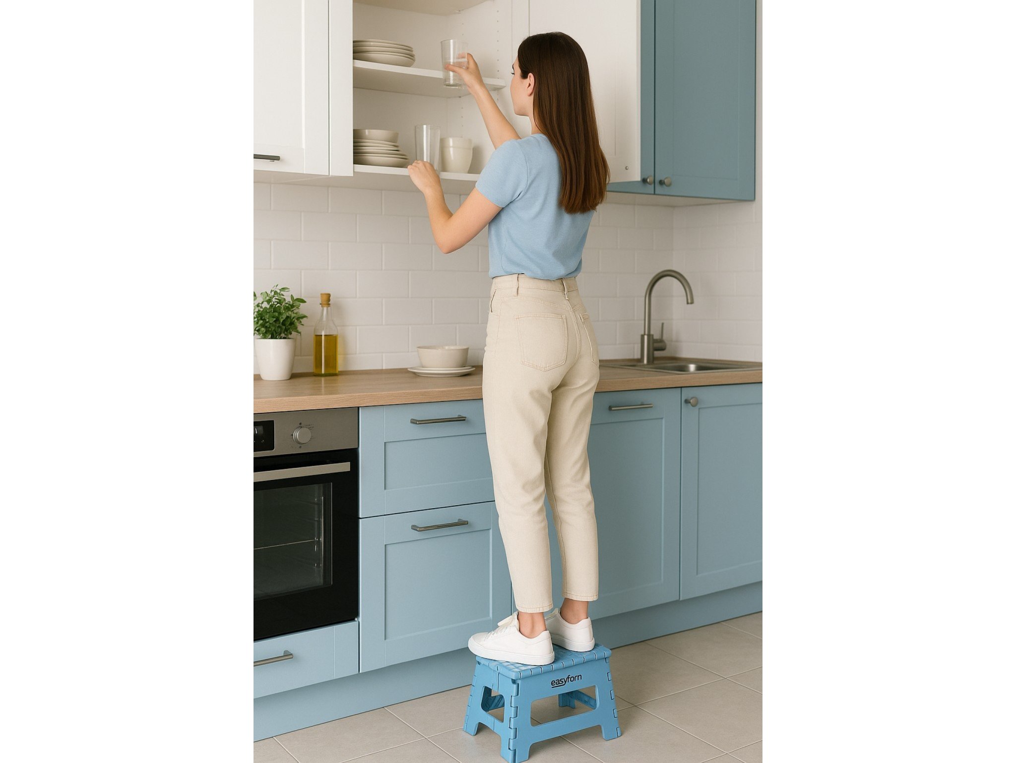 EASYFORM TABORET STOŁEK SKŁADANY 22CM - niebieski