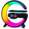 GŁOŚNIK BLUETOOTH LAMPKA LED ŁADOWARKA - czarny