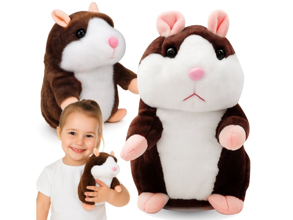 GADAJĄCY CHOMIK 16CM - ciemny brąz