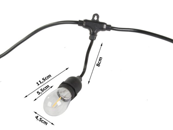 GIRLANDA OGRODOWA ŁAŃCUCH ŚWIETLNY 20 LED E27 20M