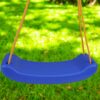 HUŚTAWKA DESKA PLASTIKOWA 43cm - niebieski/pomarańczowy sznur
