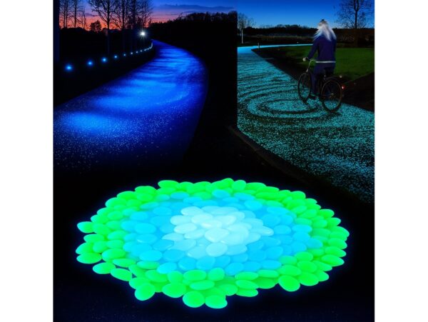 KAMIENIE ŚWIECĄCE FLUORESCENCYJNE 100szt -niebieskie