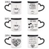 KUBEK DO SUBLIMACJI 330ML CZARNY MAGICZNY UCHWYT SERCE