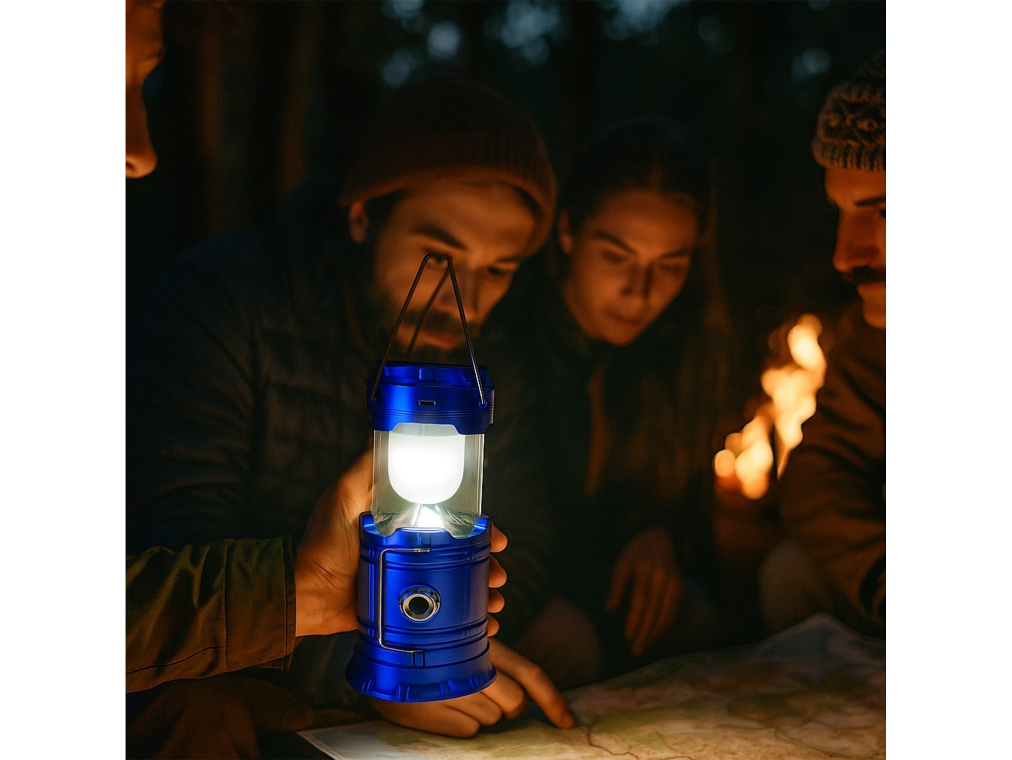 LAMPA KEMPINGOWA SOLAR AKUMULATOR 2w1 - niebieski