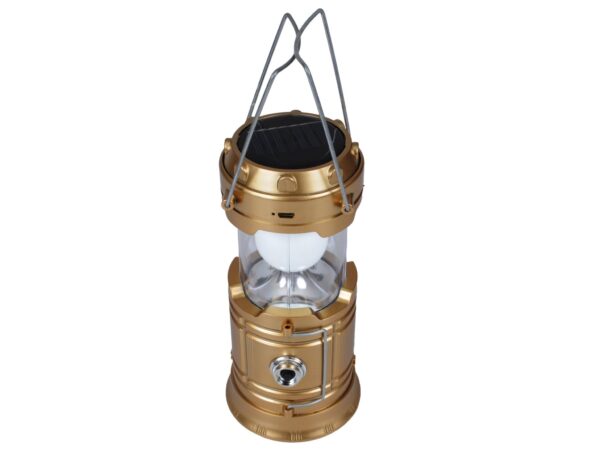 LAMPA KEMPINGOWA SOLAR AKUMULATOR 2w1 - złoty