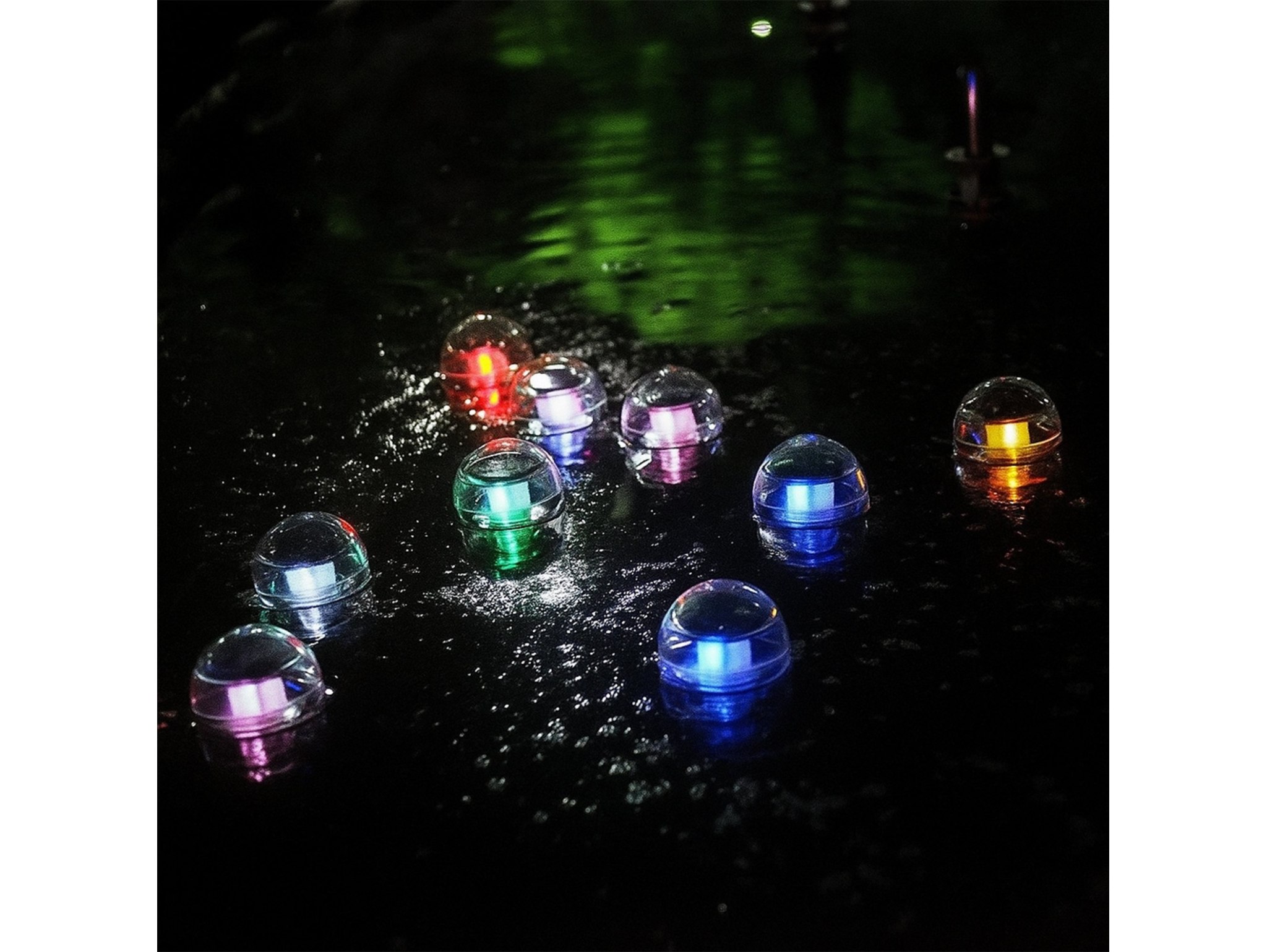 LAMPA LAMPKA SOLARNA LED PŁYWAJĄCA KULA DO BASENU RGB 11CM