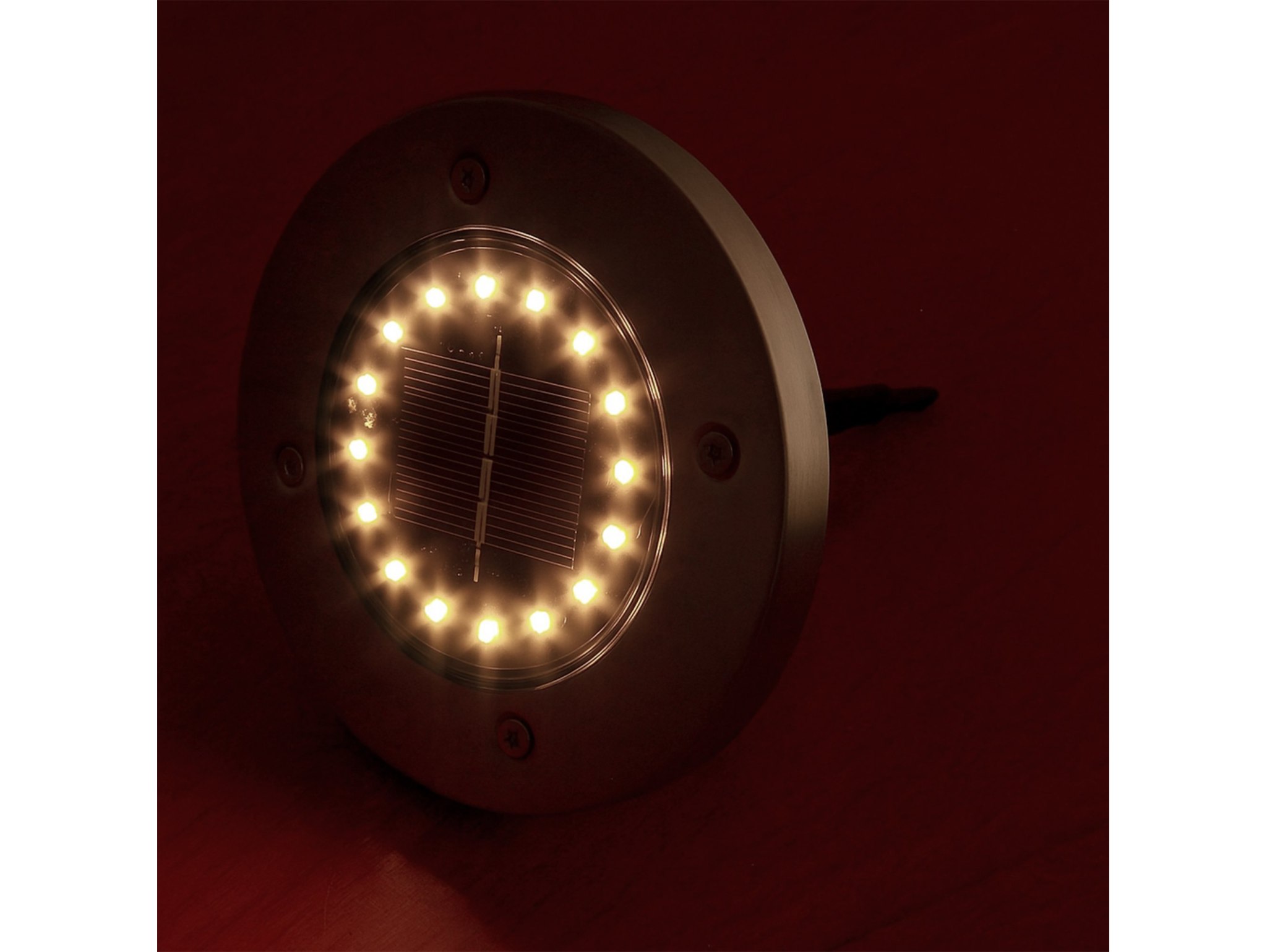 LAMPA OGRODOWA NAJAZDOWA SOLARNA 16 LED - biały ciepły