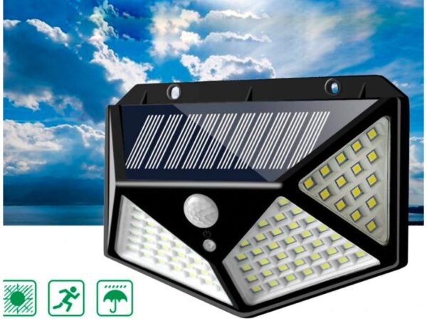 LAMPA SOLARNA CZUJNIK RUCHU ZMIERZCHU 100 LED
