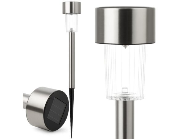 LAMPA SOLARNA OGRODOWA WBIJANA - srebrny