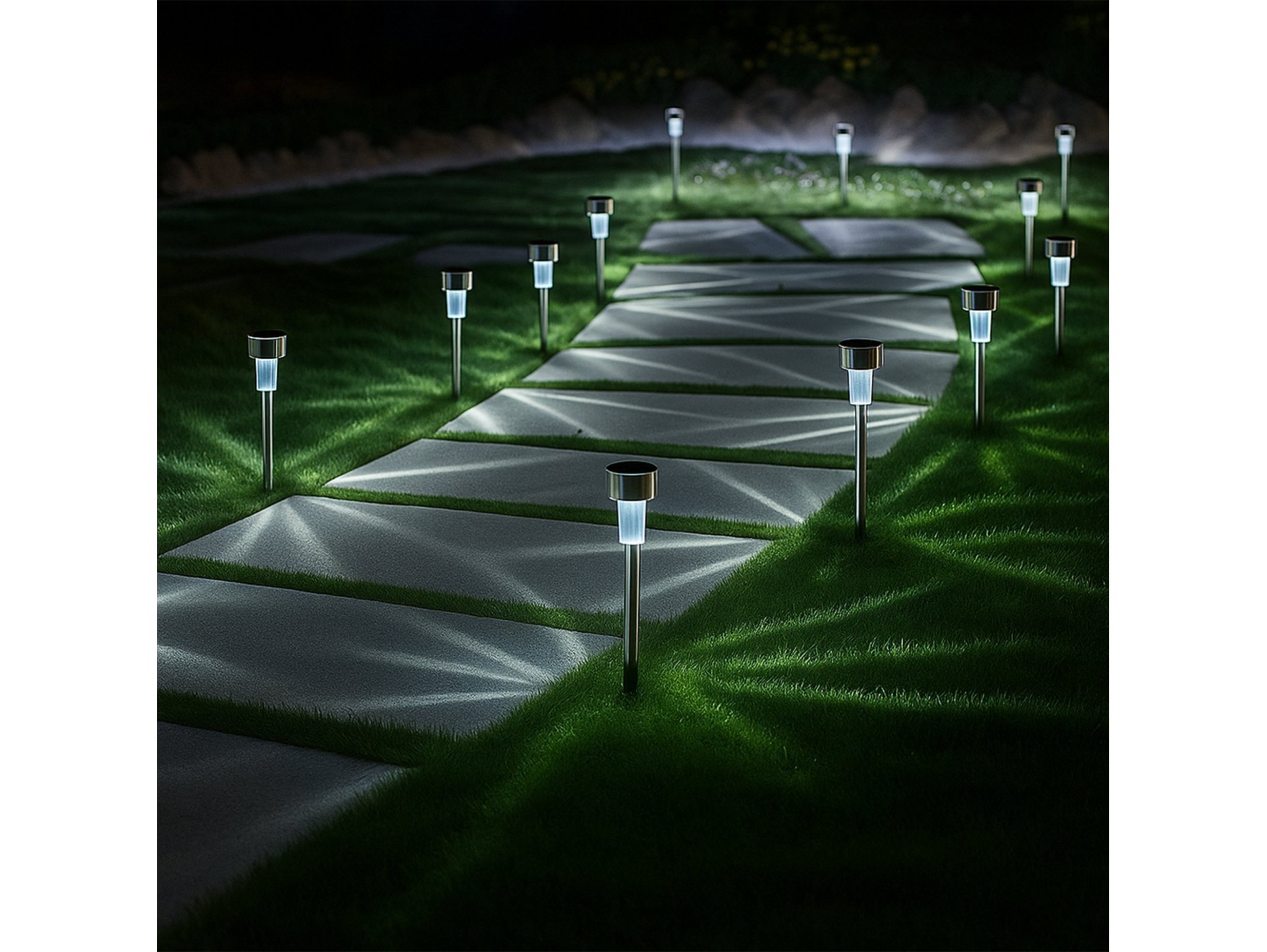 LAMPA SOLARNA OGRODOWA WBIJANA - srebrny