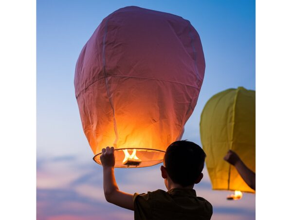 LAMPION SZCZĘŚCIA LATAJĄCY - czerwony