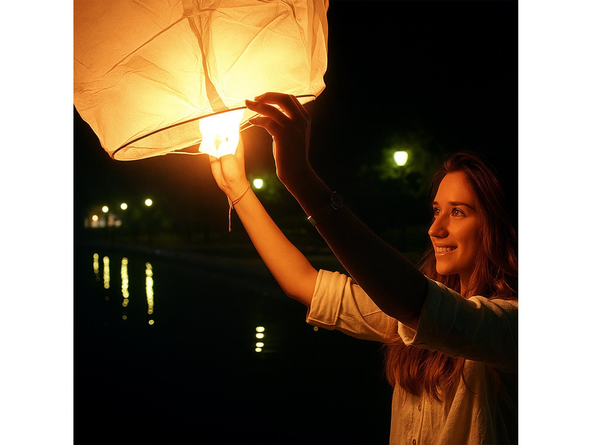 LAMPION SZCZĘŚCIA LATAJĄCY - czerwony