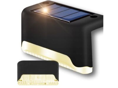 LAMPKA LAMPA SOLARNA KRAWĘDZIOWA 1 LED 8x4,5x4,2cm - czarny - ciepły biały