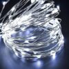 LAMPKI 200 LED DRUCIKI SOLARNE - zimny biały