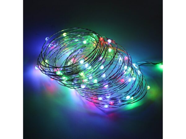 LAMPKI DRUCIKI 100 LED NA BATERIE - multikolor