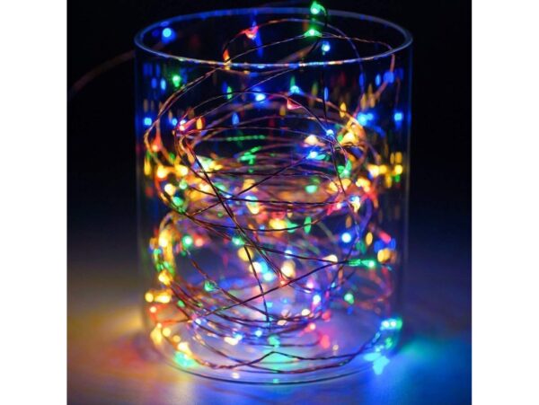 LAMPKI DRUCIKI 100 LED NA BATERIE - multikolor