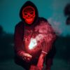 MASKA ŚWIECĄCA LED HALLOWEEN - czerwony