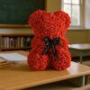 MIŚ Z RÓŻ 25cm + BOX - czerwony bez wstążki