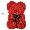 MIŚ Z RÓŻ 25cm + BOX - czerwony bez wstążki
