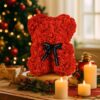 MIŚ Z RÓŻ 25cm + BOX - czerwony bez wstążki
