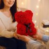 MIŚ Z RÓŻ 25cm + BOX - czerwony bez wstążki