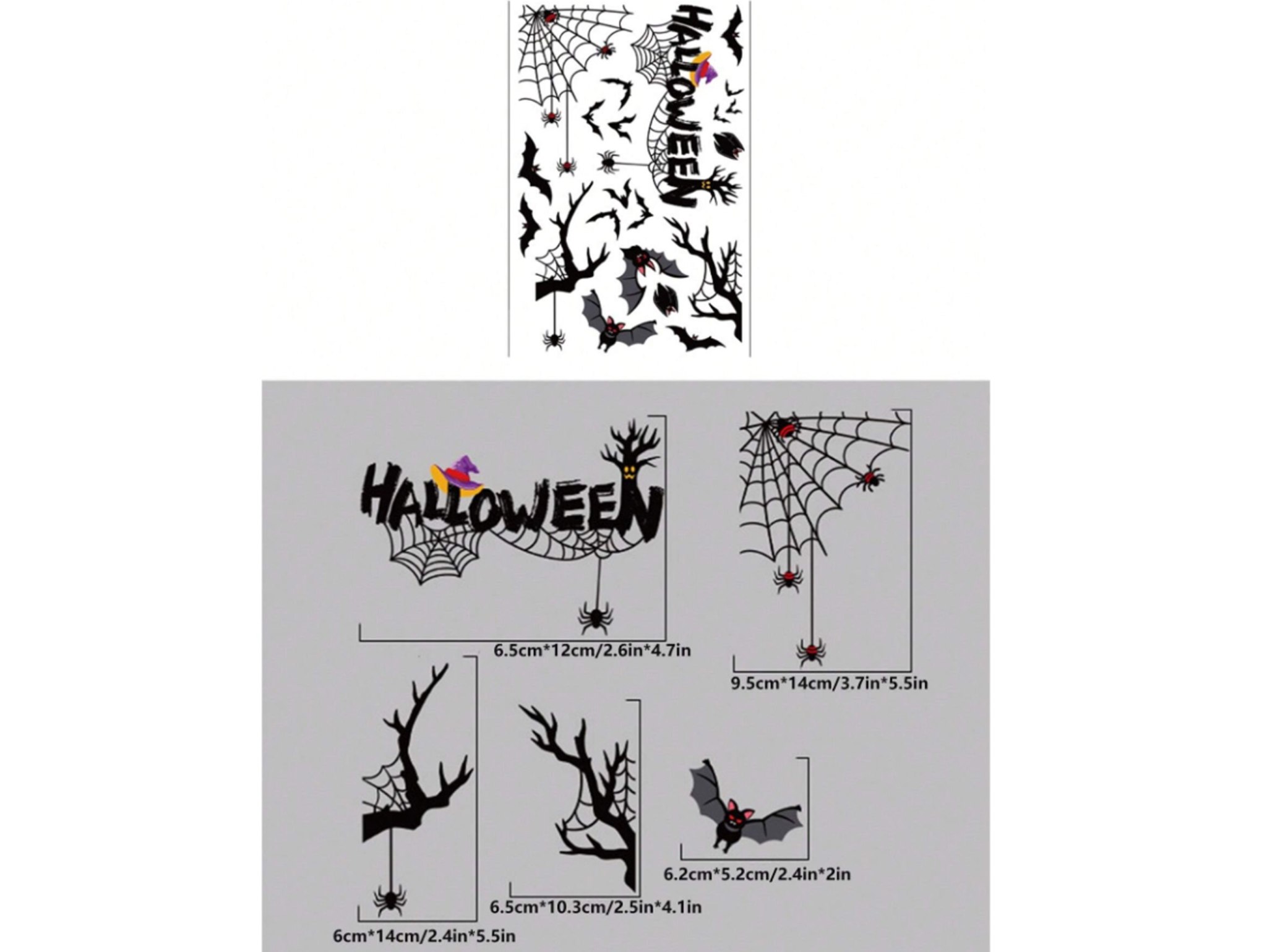 NAKLEJKI NA OKNO HALLOWEEN NIETOPERZE
