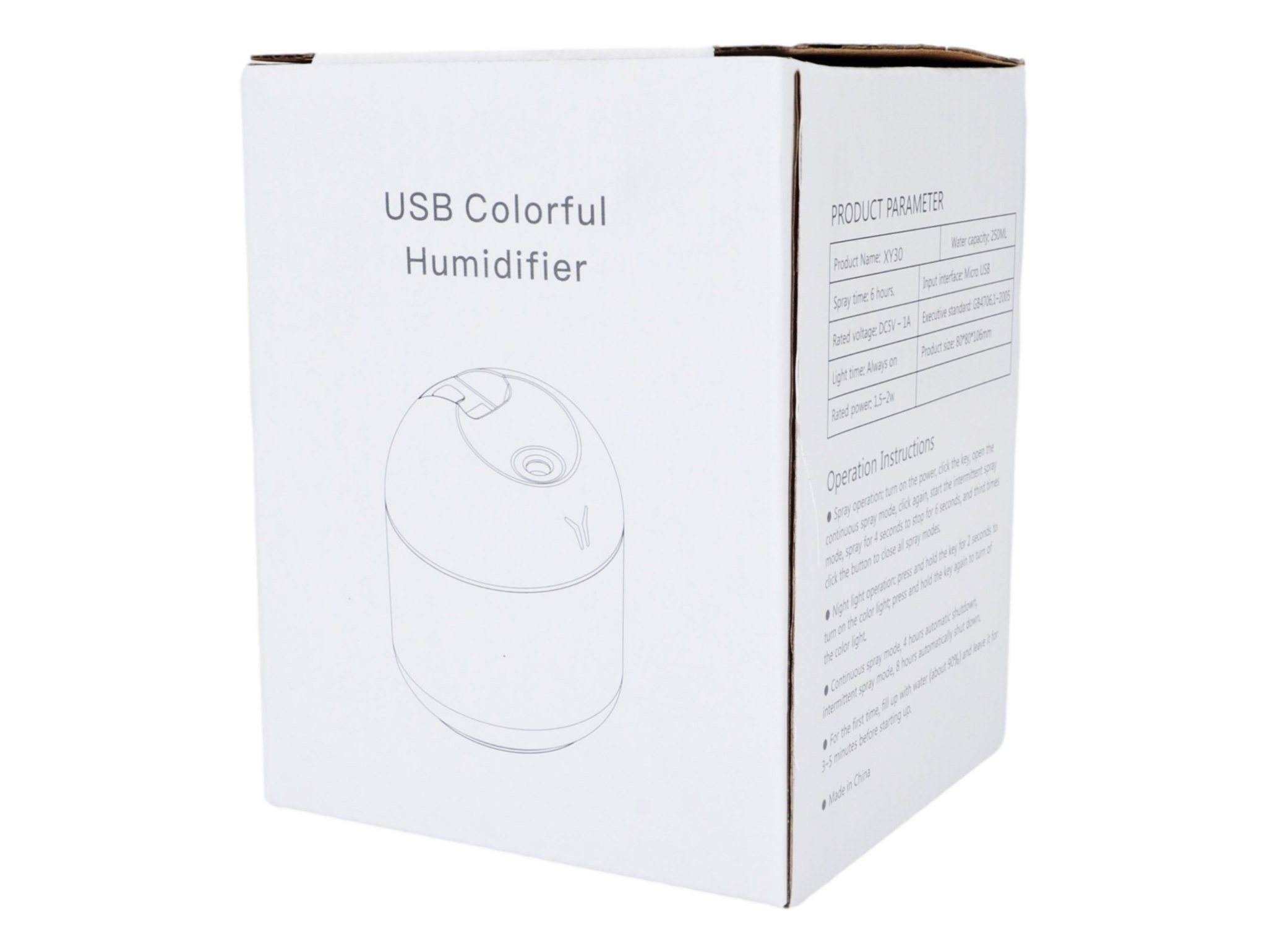NAWILŻACZ POWIETRZA USB 250ML - biały