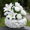 OSŁONKA DONICZKA RATTANOWA Z FOLIĄ 20x7cm