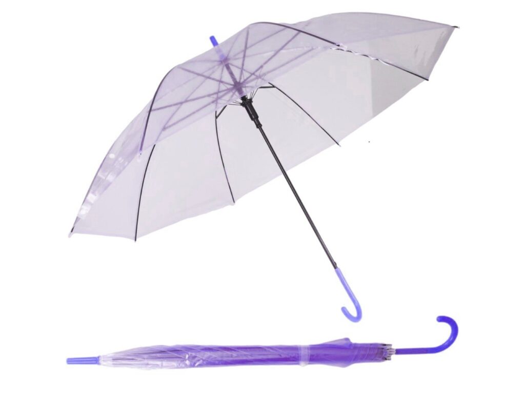 PARASOL PRZEZROCZYSTY 72cm - fioletowy