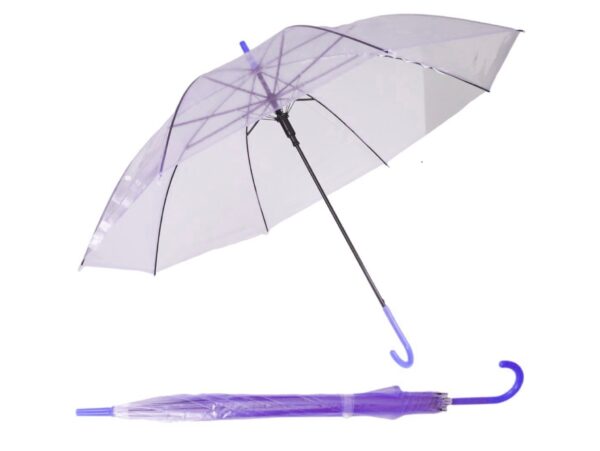 PARASOL PRZEZROCZYSTY 72cm - fioletowy