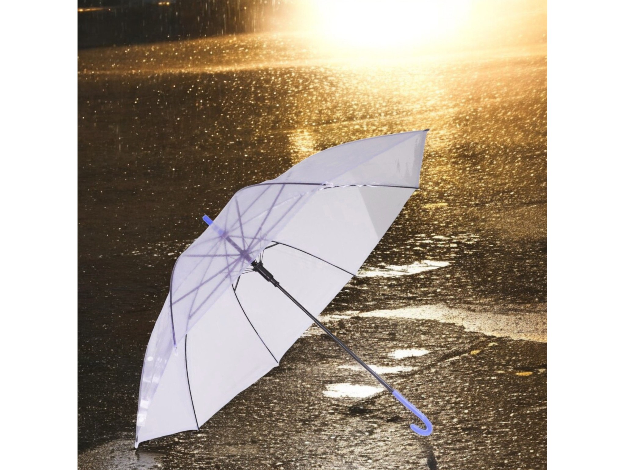 PARASOL PRZEZROCZYSTY 72cm - fioletowy