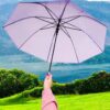 PARASOL PRZEZROCZYSTY 72cm - fioletowy