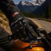RĘKAWICE MOTOCYKLOWE - L - czarny z żółtymi kropkami