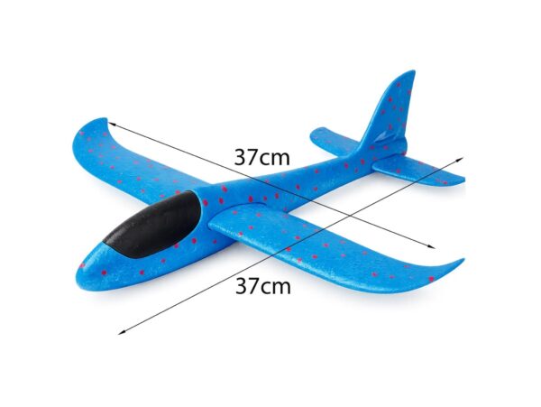 SAMOLOT ZABAWKA STYROPIANOWY SZYBOWIEC RZUTKA 37 CM - niebieski