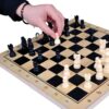 SZACHY DREWNIANE 3w1 34x34cm - plastikowe pionki