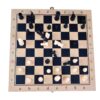SZACHY DREWNIANE 3w1 34x34cm - plastikowe pionki