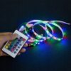 TAŚMA LED WODOODPORNA RGB 5M +PILOT ZASILACZ
