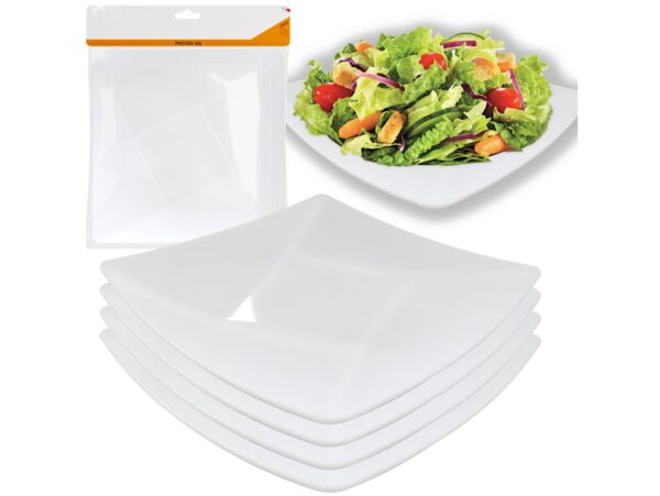 TALERZ PLASTIKOWY KWADRATOWY 20,5cm 4SZT